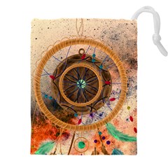 Dreamcatcher, Abstract, Colorful, Colors, Dream, Golden, Vintage Drawstring Pouch (5XL)