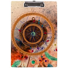 Dreamcatcher, Abstract, Colorful, Colors, Dream, Golden, Vintage A4 Acrylic Clipboard