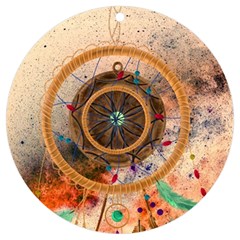 Dreamcatcher, Abstract, Colorful, Colors, Dream, Golden, Vintage Uv Print Acrylic Ornament Round