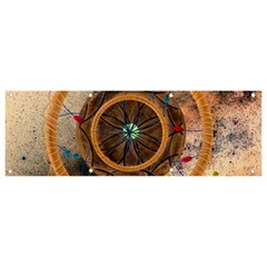 Dreamcatcher, Abstract, Colorful, Colors, Dream, Golden, Vintage Banner and Sign 9  x 3 