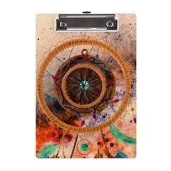 Dreamcatcher, Abstract, Colorful, Colors, Dream, Golden, Vintage A5 Acrylic Clipboard