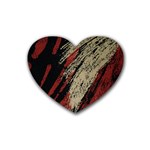 Fabric, Texture, Colorful, Spots Rubber Coaster (Heart) Front