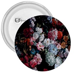 Floral Pattern, Red, Floral Print, E, Dark, Flowers 3  Buttons by nateshop