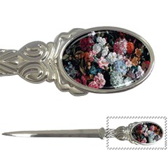 Floral Pattern, Red, Floral Print, E, Dark, Flowers Letter Opener by nateshop