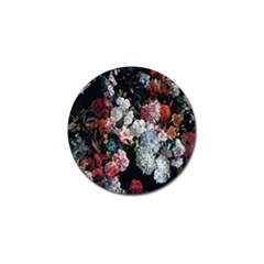 Floral Pattern, Red, Floral Print, E, Dark, Flowers Golf Ball Marker (4 Pack) by nateshop