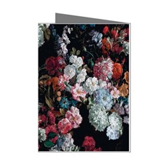 Floral Pattern, Red, Floral Print, E, Dark, Flowers Mini Greeting Cards (pkg Of 8)