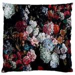 Floral Pattern, Red, Floral Print, E, Dark, Flowers Standard Premium Plush Fleece Cushion Case (Two Sides) Back