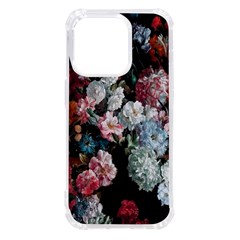 Floral Pattern, Red, Floral Print, E, Dark, Flowers Iphone 14 Pro Tpu Uv Print Case by nateshop