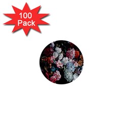 Floral Pattern, Red, Floral Print, E, Dark, Flowers 1  Mini Buttons (100 Pack)  by nateshop