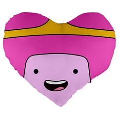 Adventure Time Princess Bubblegum Large 19  Premium Flano Heart Shape Cushions