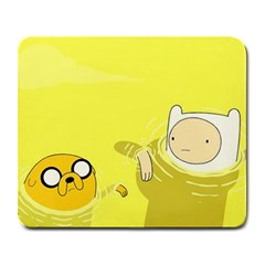 Adventure Time Jake The Dog Finn The Human Artwork Yellow Large Mousepad by Sarkoni