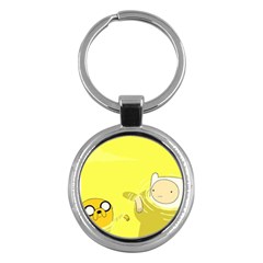 Adventure Time Jake The Dog Finn The Human Artwork Yellow Key Chain (round) by Sarkoni