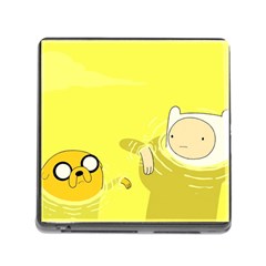 Adventure Time Jake The Dog Finn The Human Artwork Yellow Memory Card Reader (square 5 Slot)