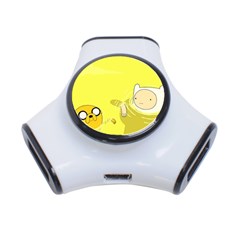 Adventure Time Jake The Dog Finn The Human Artwork Yellow 3-port Usb Hub