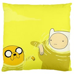 Adventure Time Jake The Dog Finn The Human Artwork Yellow Large Premium Plush Fleece Cushion Case (one Side)