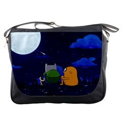 Adventure Time Jake And Finn Night Messenger Bag by Sarkoni