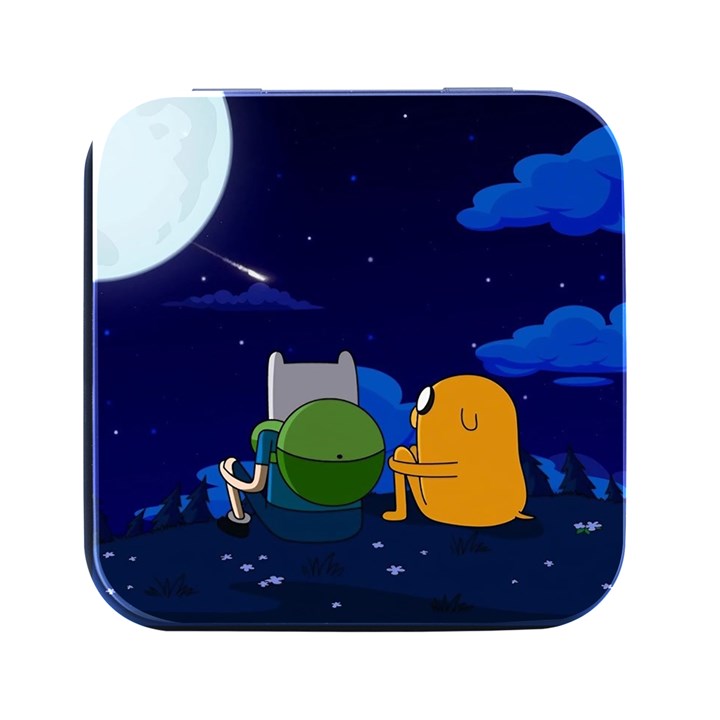 Adventure Time Jake And Finn Night Square Metal Box (Black)