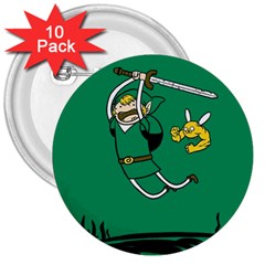 Adventure Time The Legend Of Zelda 3  Buttons (10 Pack) 