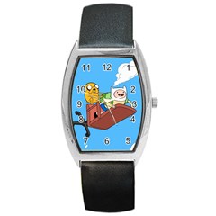 Cartoon Adventure Time Jake And Finn Barrel Style Metal Watch