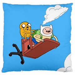 Cartoon Adventure Time Jake And Finn Standard Premium Plush Fleece Cushion Case (one Side)