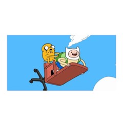 Cartoon Adventure Time Jake And Finn Satin Wrap 35  X 70  by Sarkoni