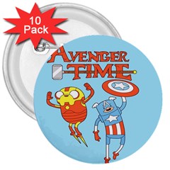 Adventure Time Avengers Age Of Ultron 3  Buttons (10 Pack) 