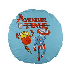 Adventure Time Avengers Age Of Ultron Standard 15  Premium Flano Round Cushions