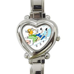 Adventure Time Finn And Jake Snow Heart Italian Charm Watch