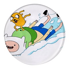 Adventure Time Finn And Jake Snow Round Glass Fridge Magnet (4 Pack) by Sarkoni