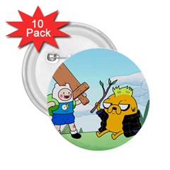 Adventure Time Finn And Jake Cartoon Network Parody 2 25  Buttons (10 Pack)  by Sarkoni