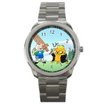 Adventure Time Finn And Jake Cartoon Network Parody Sport Metal Watch Front