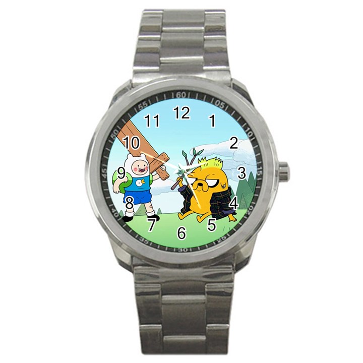 Adventure Time Finn And Jake Cartoon Network Parody Sport Metal Watch