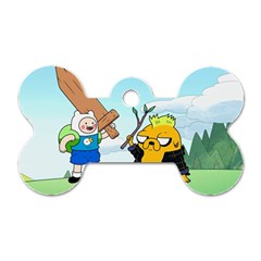 Adventure Time Finn And Jake Cartoon Network Parody Dog Tag Bone (one Side)