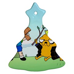 Adventure Time Finn And Jake Cartoon Network Parody Christmas Tree Ornament (two Sides)