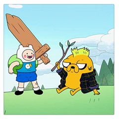 Adventure Time Finn And Jake Cartoon Network Parody Square Satin Scarf (36  X 36 )