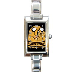 Adventure Time Jake  I Love Food Rectangle Italian Charm Watch