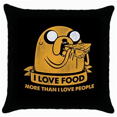 Adventure Time Jake  I Love Food Throw Pillow Case (Black)