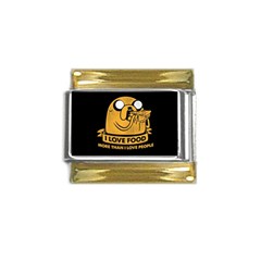 Adventure Time Jake  I Love Food Gold Trim Italian Charm (9mm)