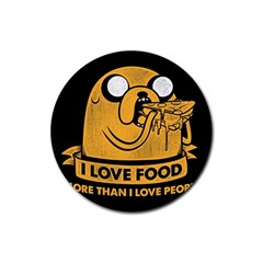 Adventure Time Jake  I Love Food Rubber Round Coaster (4 pack)