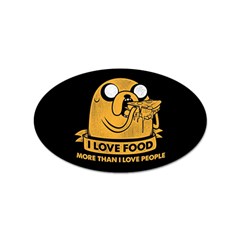 Adventure Time Jake  I Love Food Sticker (Oval)