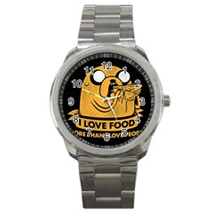 Adventure Time Jake  I Love Food Sport Metal Watch