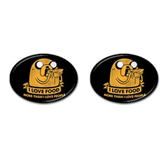 Adventure Time Jake  I Love Food Cufflinks (oval) by Sarkoni