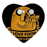 Adventure Time Jake  I Love Food Heart Ornament (Two Sides) Front