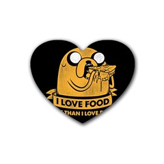 Adventure Time Jake  I Love Food Rubber Coaster (Heart)