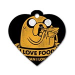 Adventure Time Jake  I Love Food Dog Tag Heart (One Side) Front