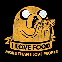 Adventure Time Jake  I Love Food Play Mat (square) by Sarkoni