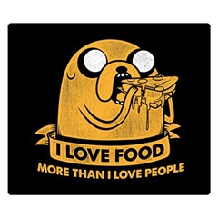 Adventure Time Jake  I Love Food Two Sides Premium Plush Fleece Blanket (Small)