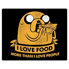 Adventure Time Jake  I Love Food Two Sides Premium Plush Fleece Blanket (Medium)