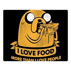 Adventure Time Jake  I Love Food Two Sides Premium Plush Fleece Blanket (Large)