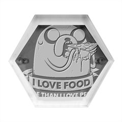Adventure Time Jake  I Love Food Hexagon Wood Jewelry Box
